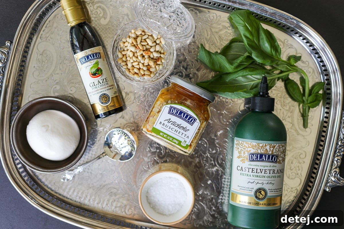 Dreamy Burrata Artichoke Dip 3 ingredients needed for Burrata Artichoke Bruschetta Dip.