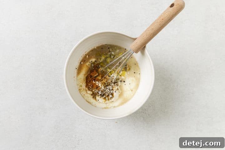 dressing in a bowl. 