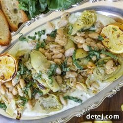 Roasted Artichokes and Beans over Whipped Pesto Ricotta – Healthyish Foods