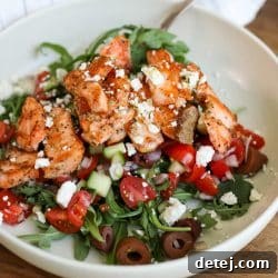 Crispy Salmon Salad in a bowl.