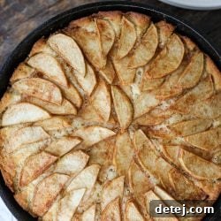 The Best Skillet Dutch Apple Cake, a moist and delicious dessert.