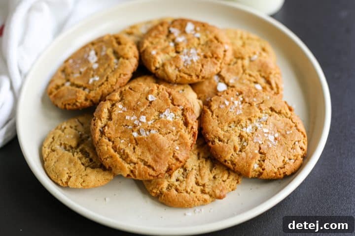 finished shot of the salted peanut butter banana cookies - Healthyish Foods