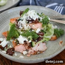 Mediterranean Salmon Wedge Salad – Healthyish Foods