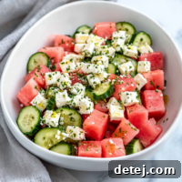 Watermelon Cucumber and Feta Salad