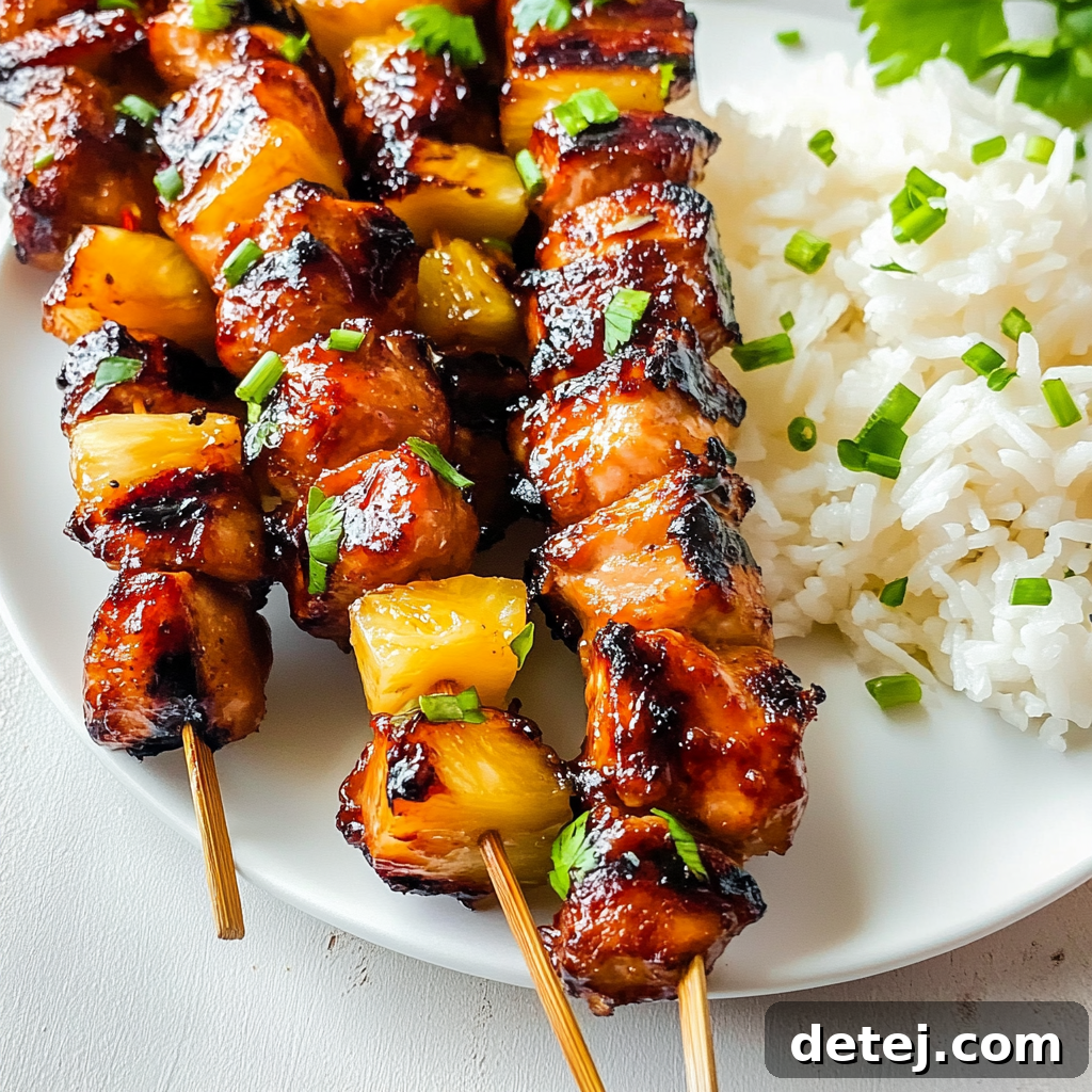 Easy Hawaiian Chicken Kabobs