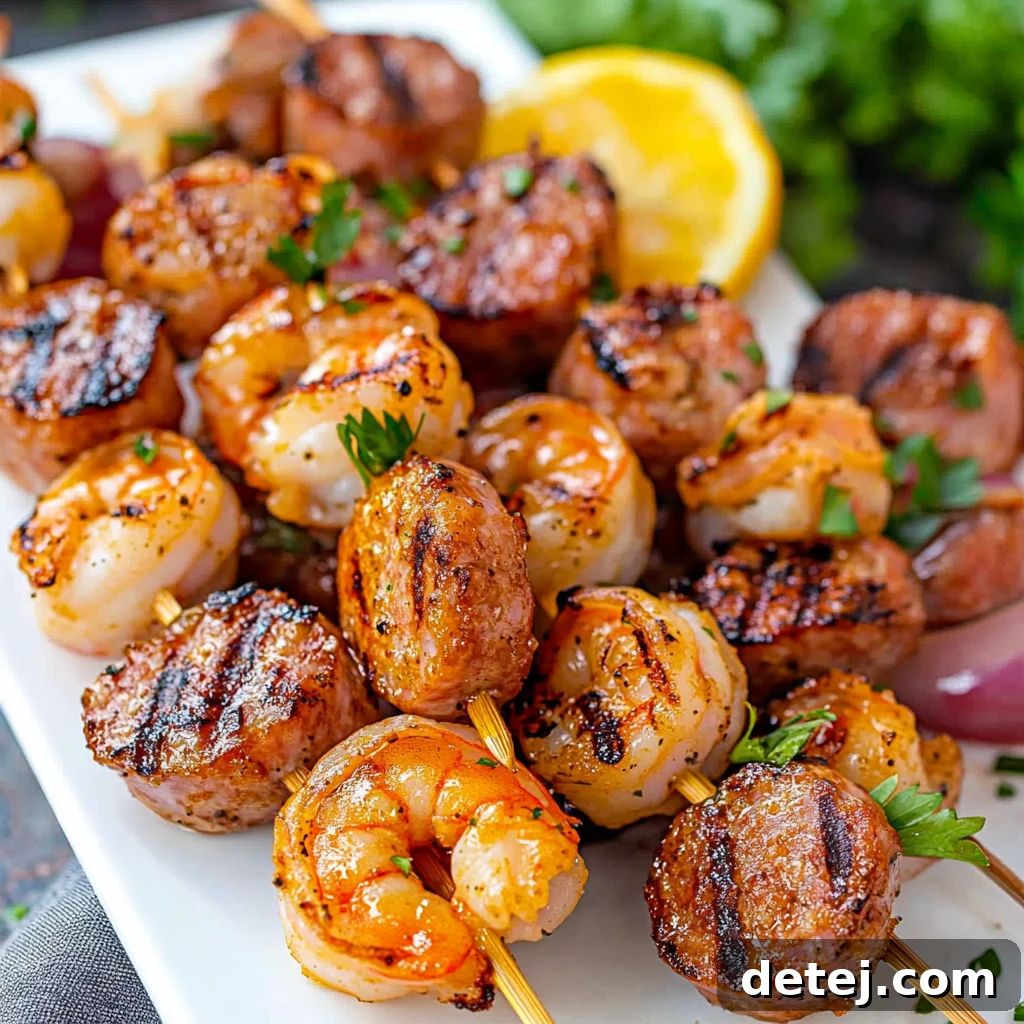 Sausage and Shrimp Skewers