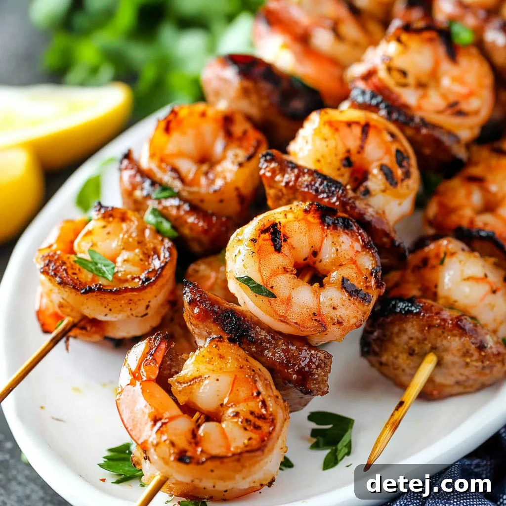 Sausage and Shrimp Skewers