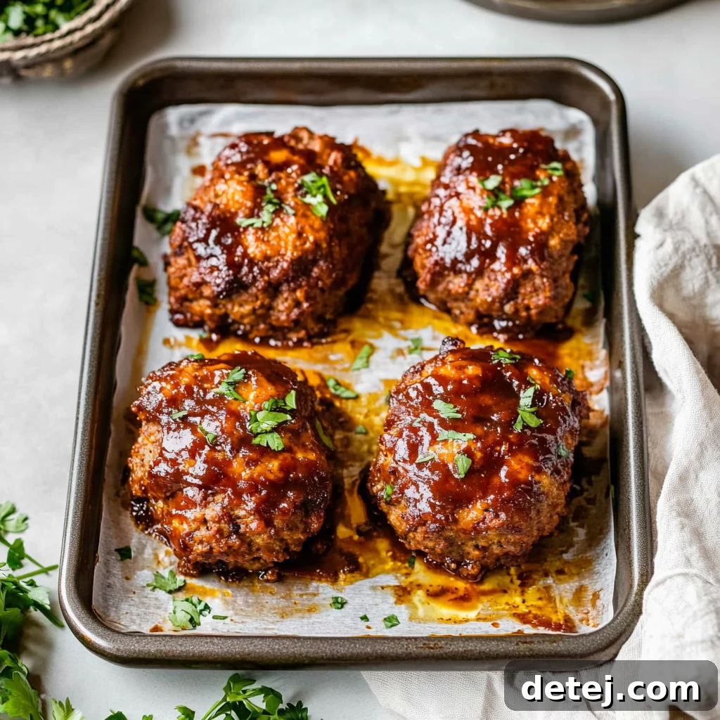 Easy Mini BBQ Meatloaf - Perfectly glazed, individual servings for a quick family dinner
