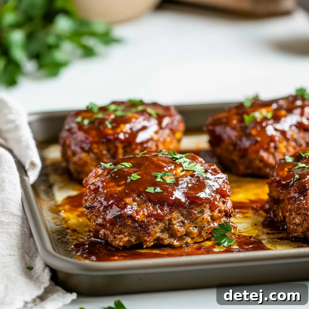 Easy Mini BBQ Meatloaf with side dishes