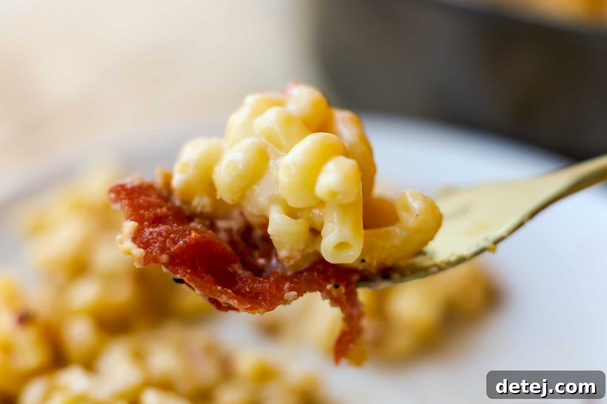 A golden, crispy topping on Baked Macaroni and Cheese with Roasted Tomatoes.