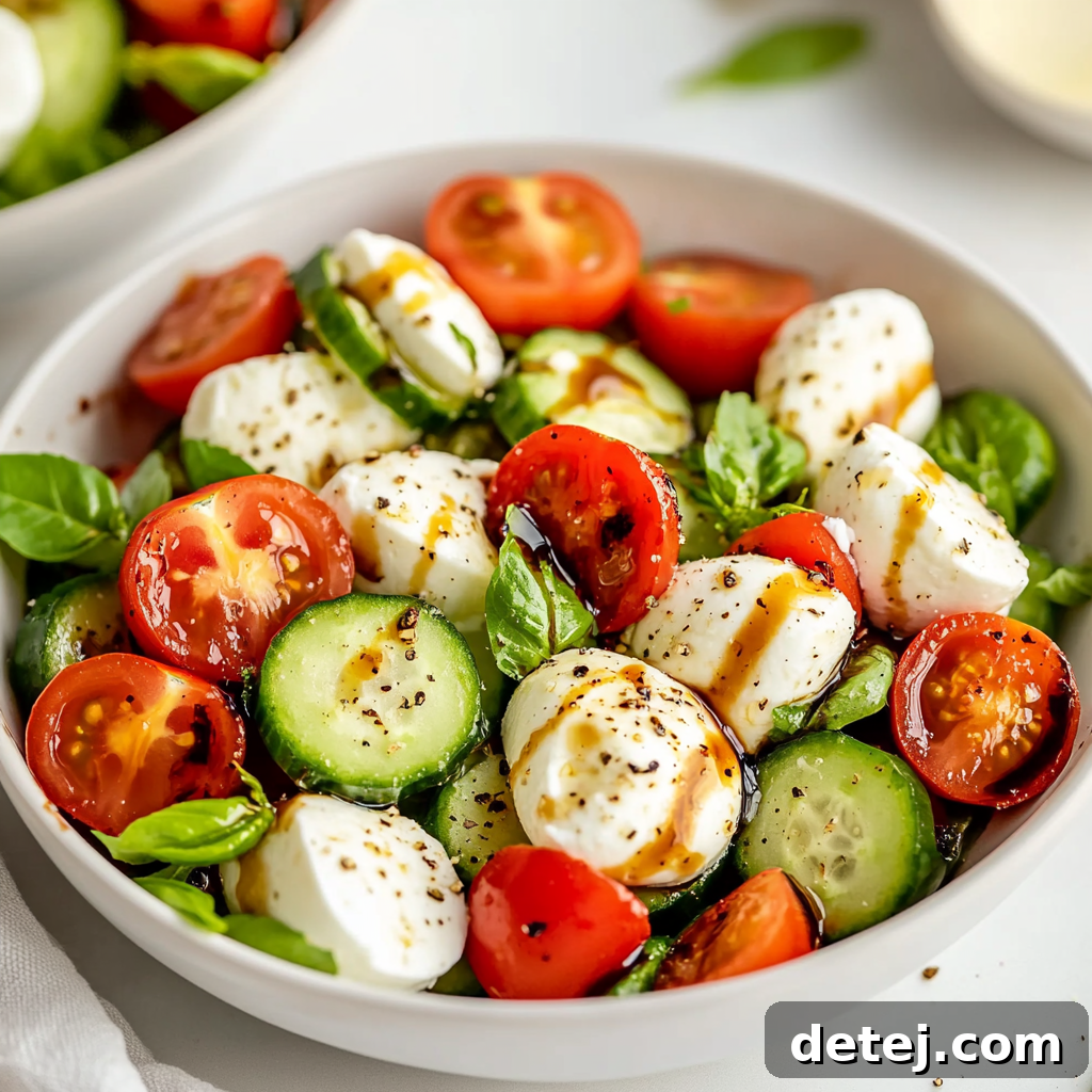 Easy Cucumber Mozzarella Salad
