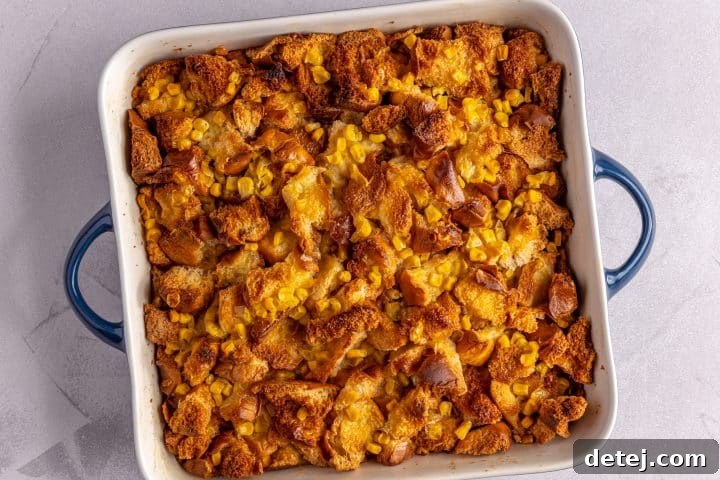 baked cornbread pudding. 