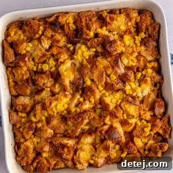 baked cornbread pudding.