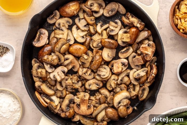 sauteed mushrooms and garlic.