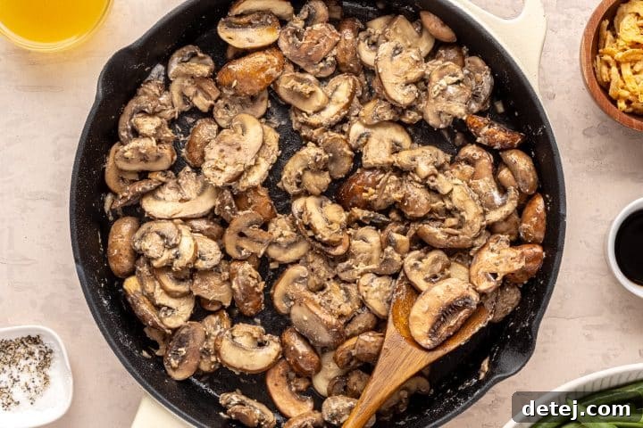 flour dusted mushrooms and sauce. 