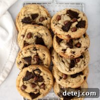 Finished Bakery-Style Oreo Chocolate Chip Cookies