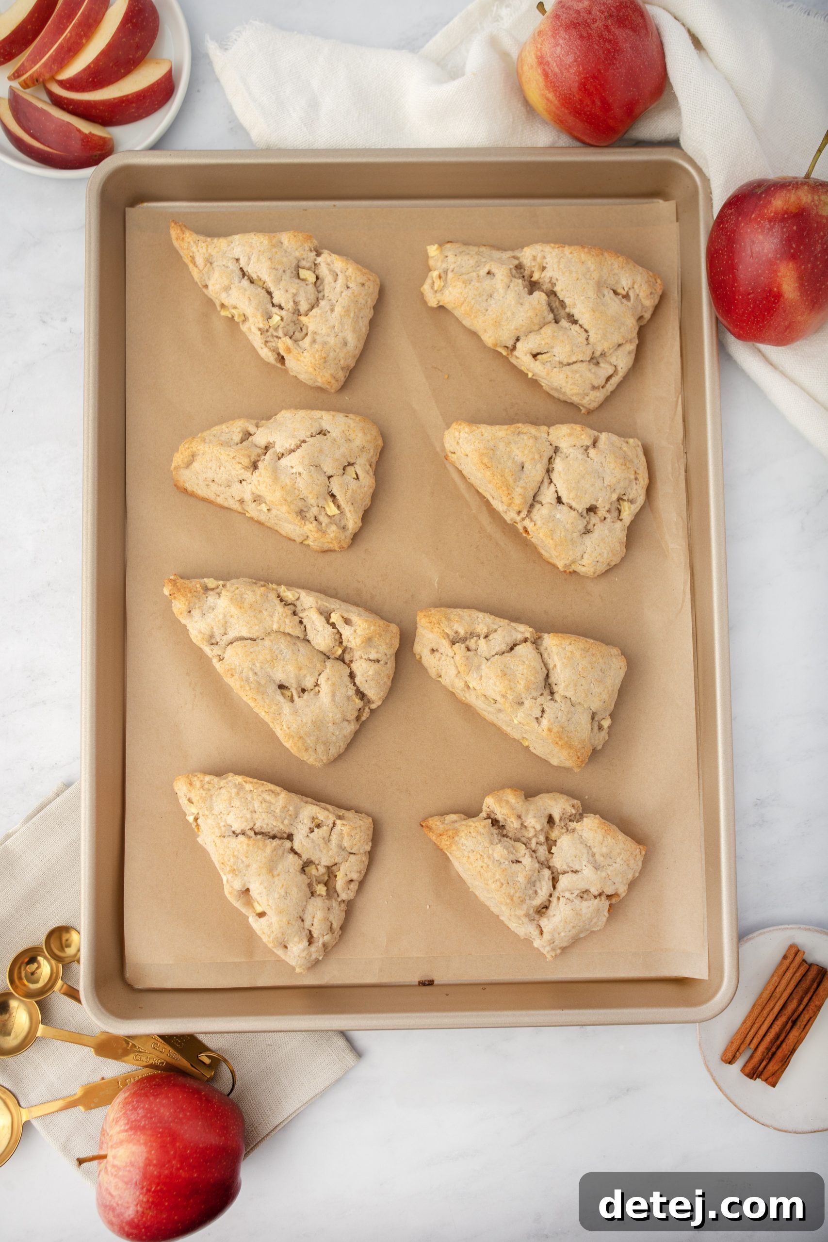 Maple Apple Scones Baking