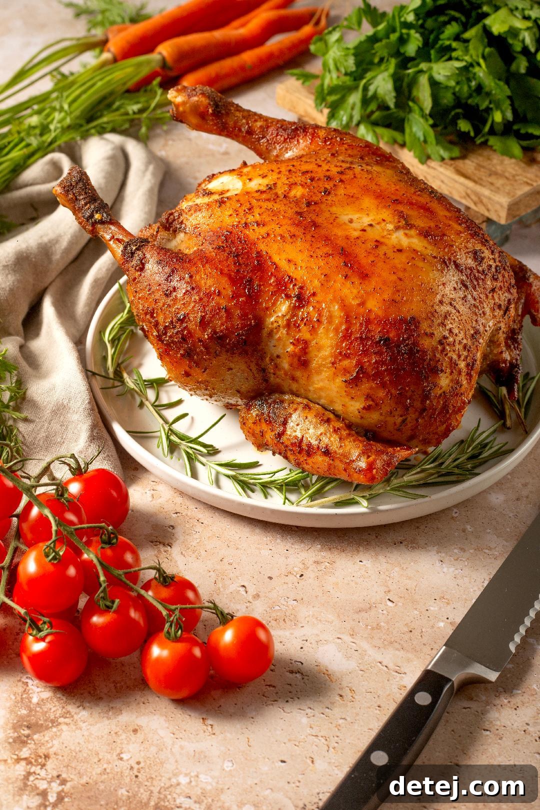 Fresh, high-quality whole chicken ready for roasting