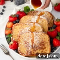 Finished French Toast on a plate.