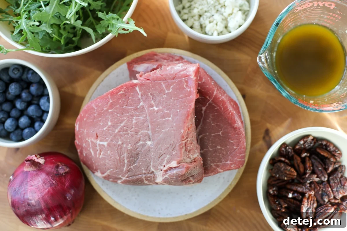 Seared Steak & Blueberry Harvest Salad 3 ingredients needed.