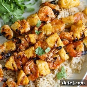Chili Lime Shrimp & Pineapple Skewers with Bone Broth Rice: Healthyish Foods
