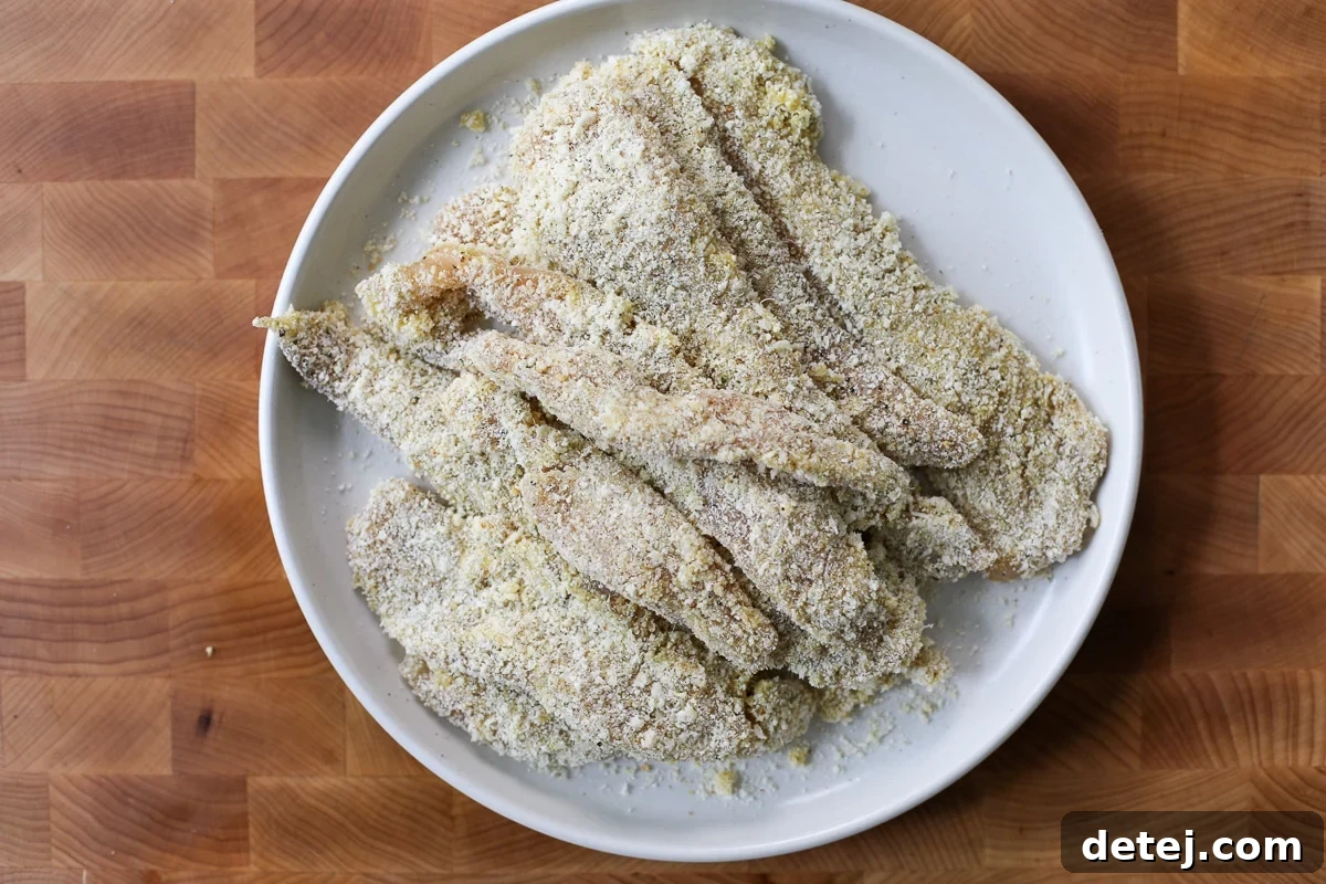 breaded chicken strips.