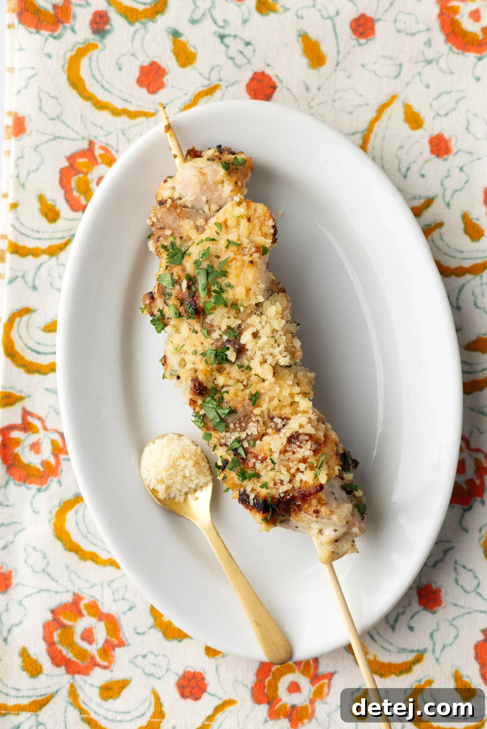 Ranch Garlic Parmesan Chicken Skewers