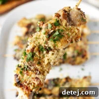 Ranch Garlic Parmesan Chicken Skewers