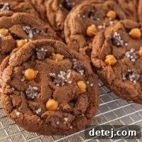 Easy Chocolate Salted Caramel Cookies