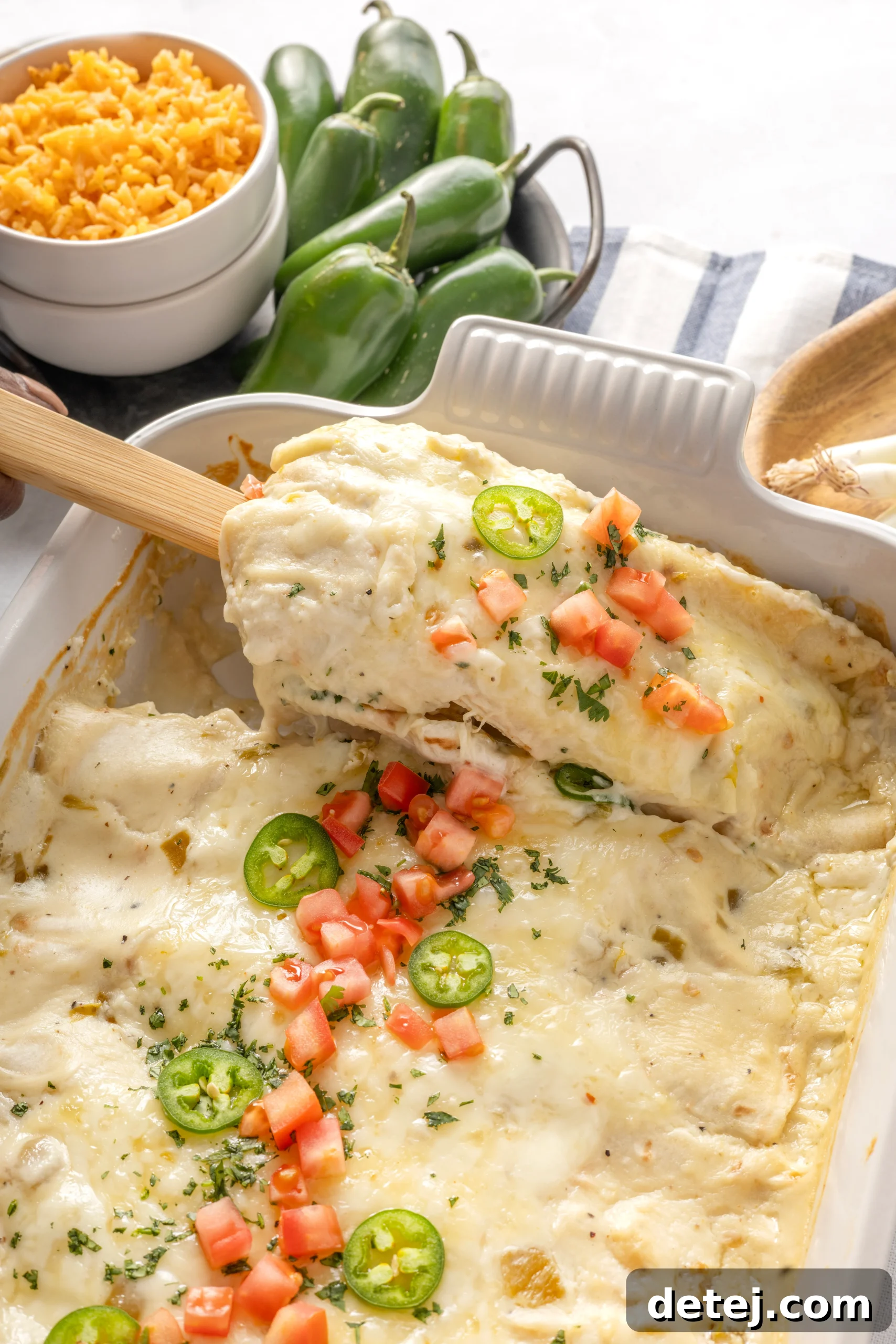 Creamy White Chicken Enchiladas