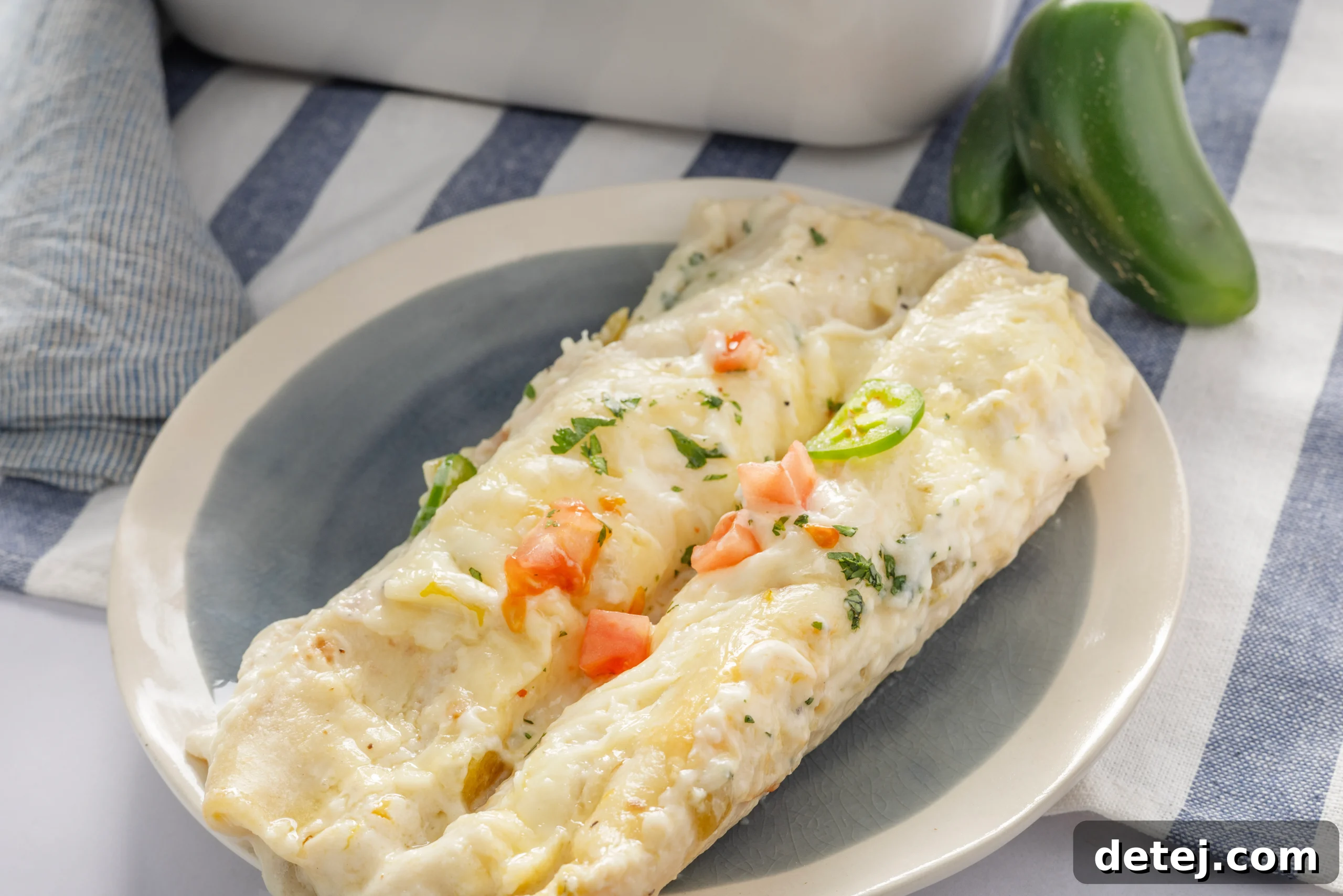 Creamy White Chicken Enchiladas
