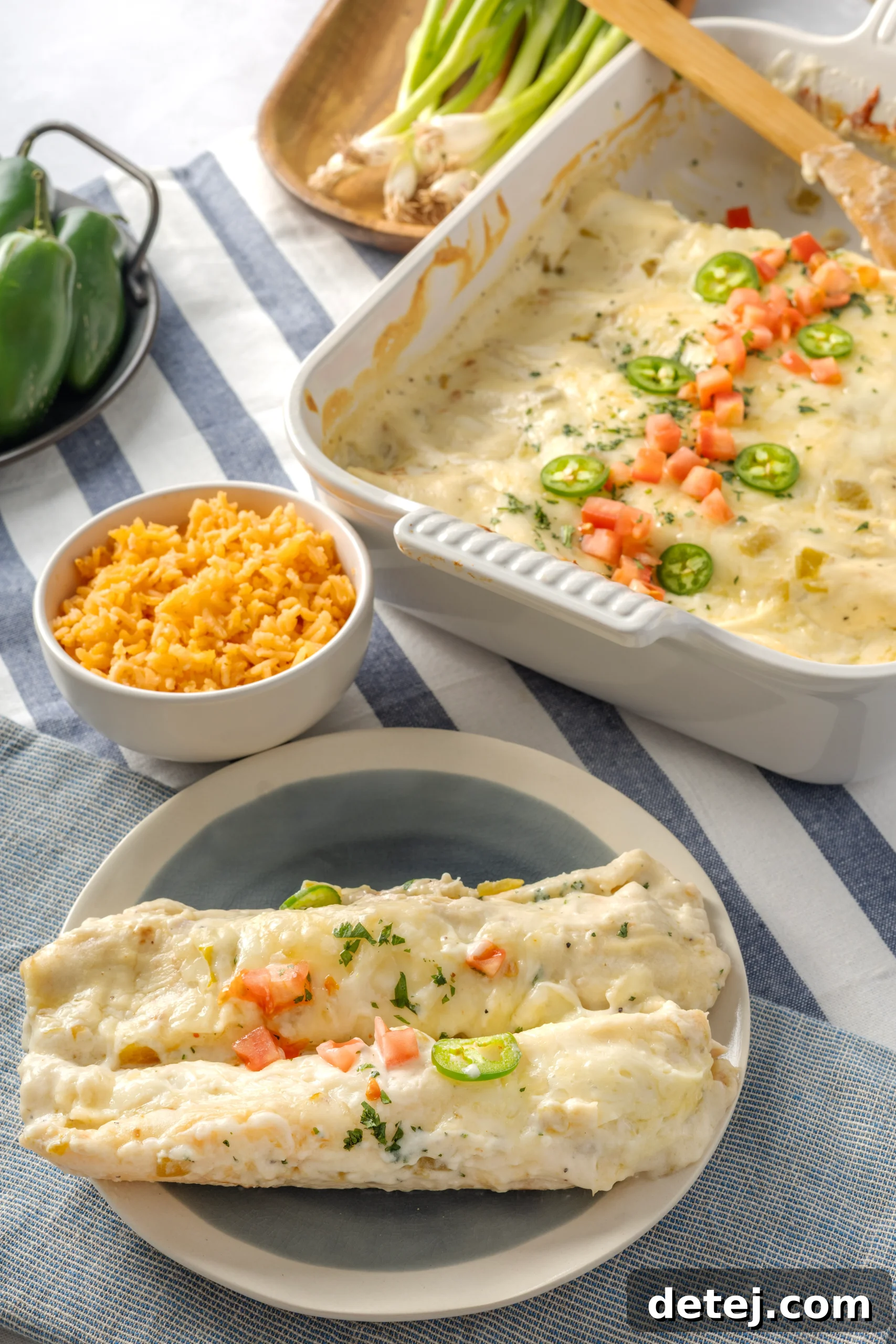 Creamy White Chicken Enchiladas