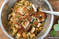 Crispy Chicken Cutlet Pasta Salad with Creamy Lemon Dressing