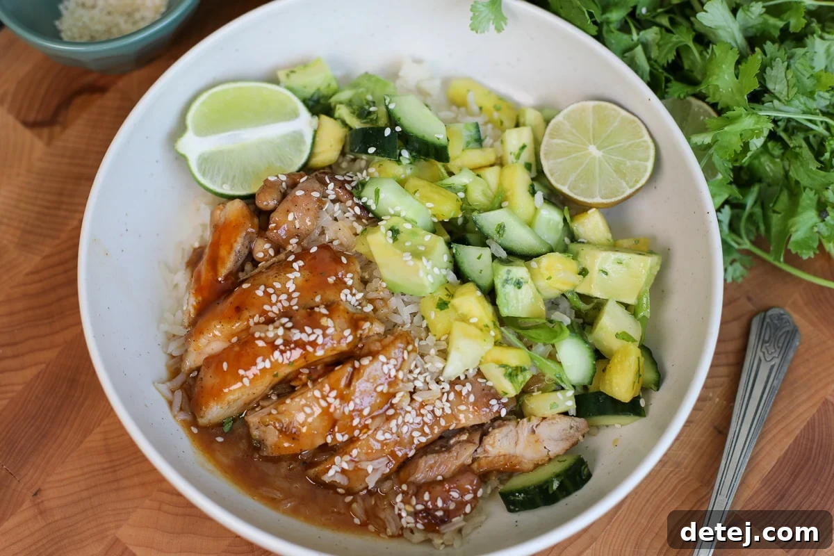 Sweet and Spicy Chicken Bowls with Sticky Glaze 2 Sweet & Spicy Chicken Bowls: Healthyish Foods