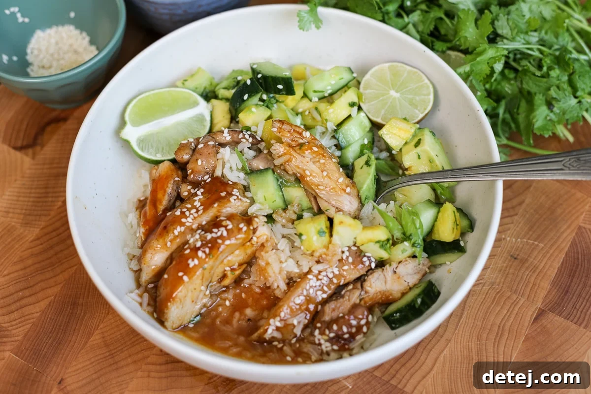 Sweet and Spicy Chicken Bowls with Sticky Glaze 8 Sweet & Spicy Chicken Bowls: Healthyish Foods