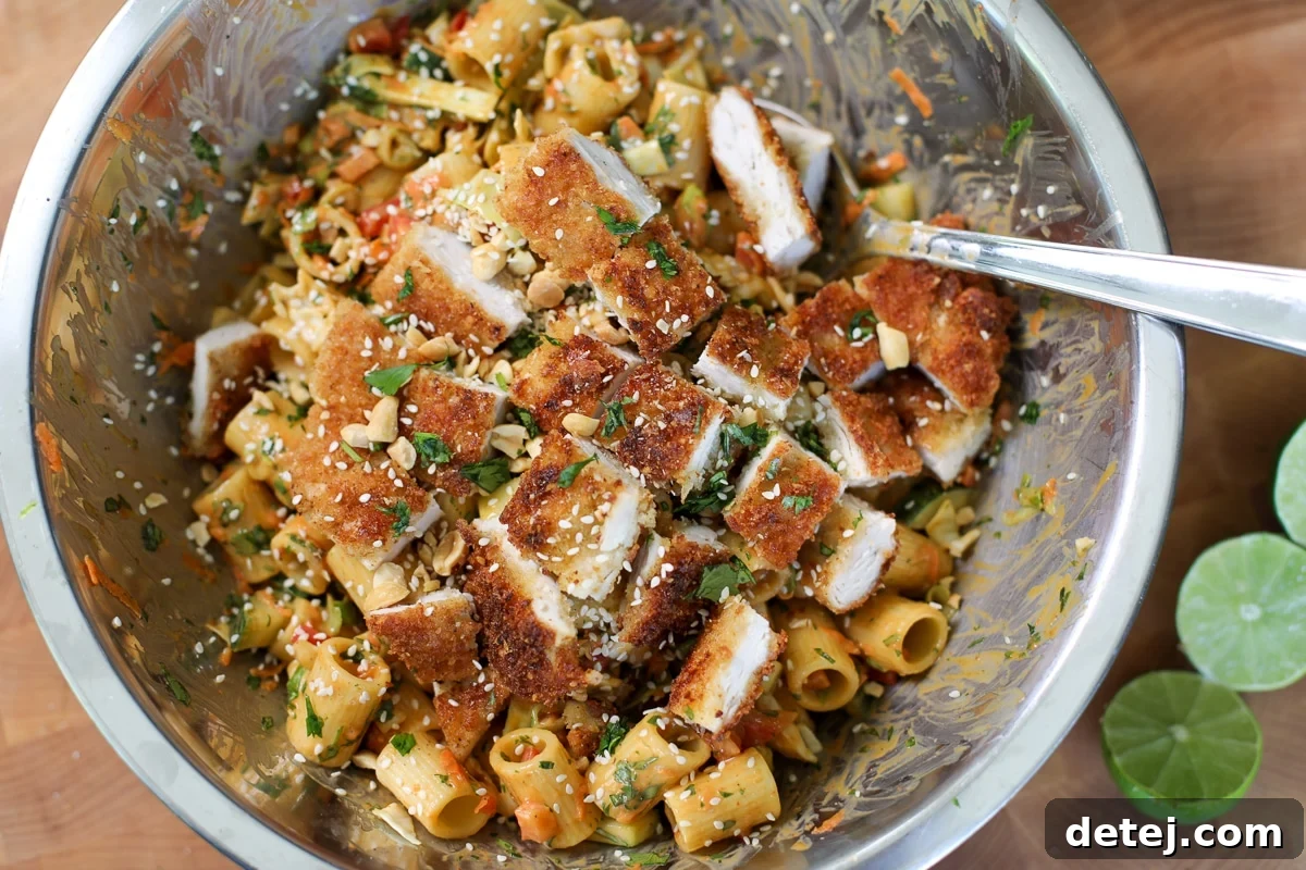 Crispy Chicken Cutlet Pasta Salad with Creamy Lemon Dressing 2 Chicken Cutlet Pasta Salad: Healthyish Foods