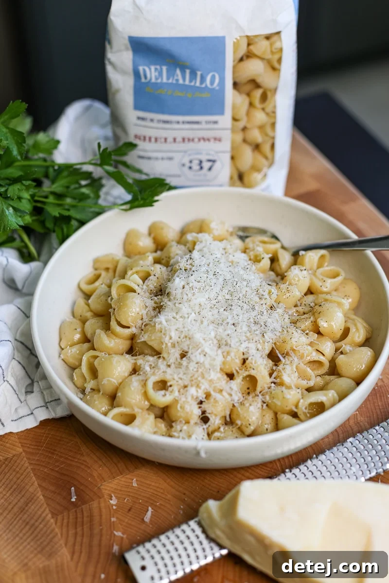 Bone Broth Pasta Recipe with Garlic, Herbs, and Parmesan 3 delallo pasta.
