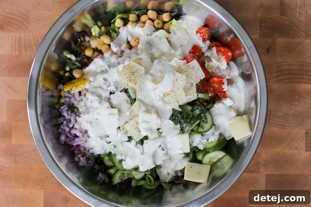 salad in a bowl.