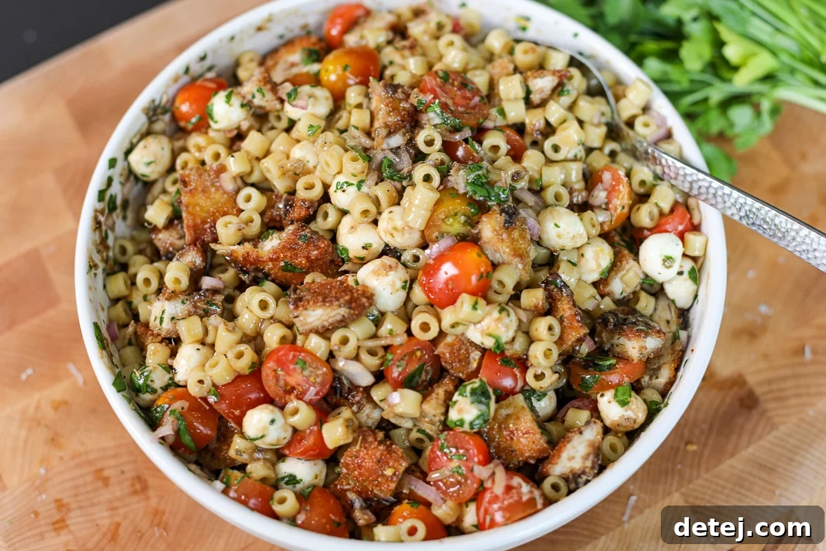 Italian Pasta Salad with Crispy Chicken Cutlets