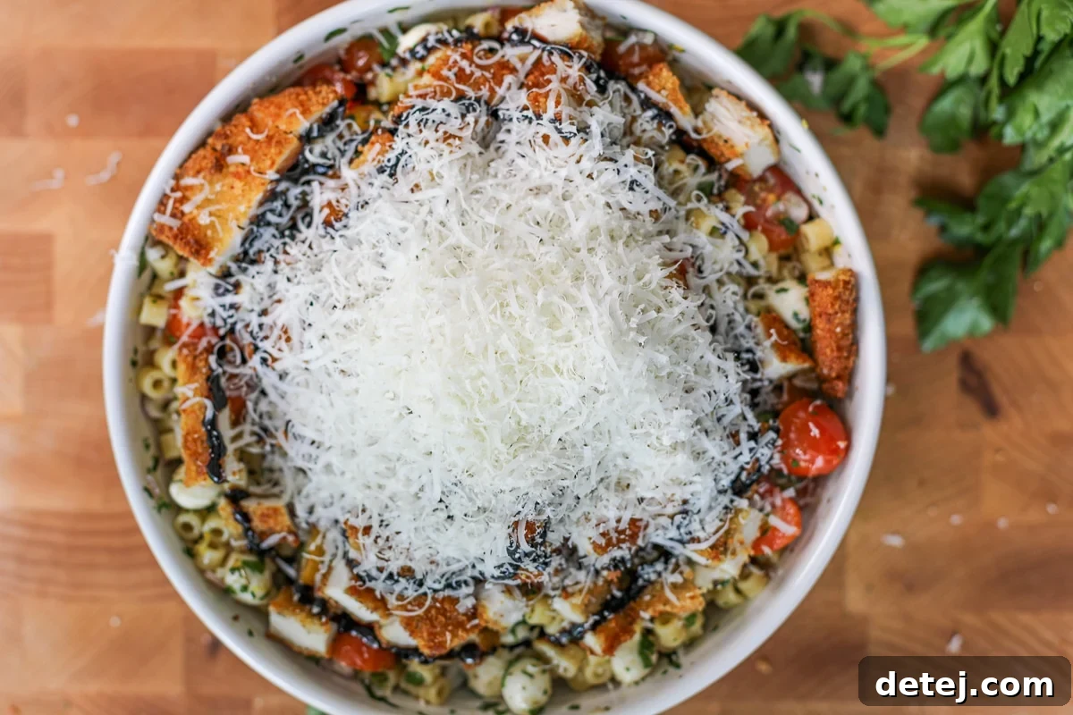 grated parm on top of the salad.