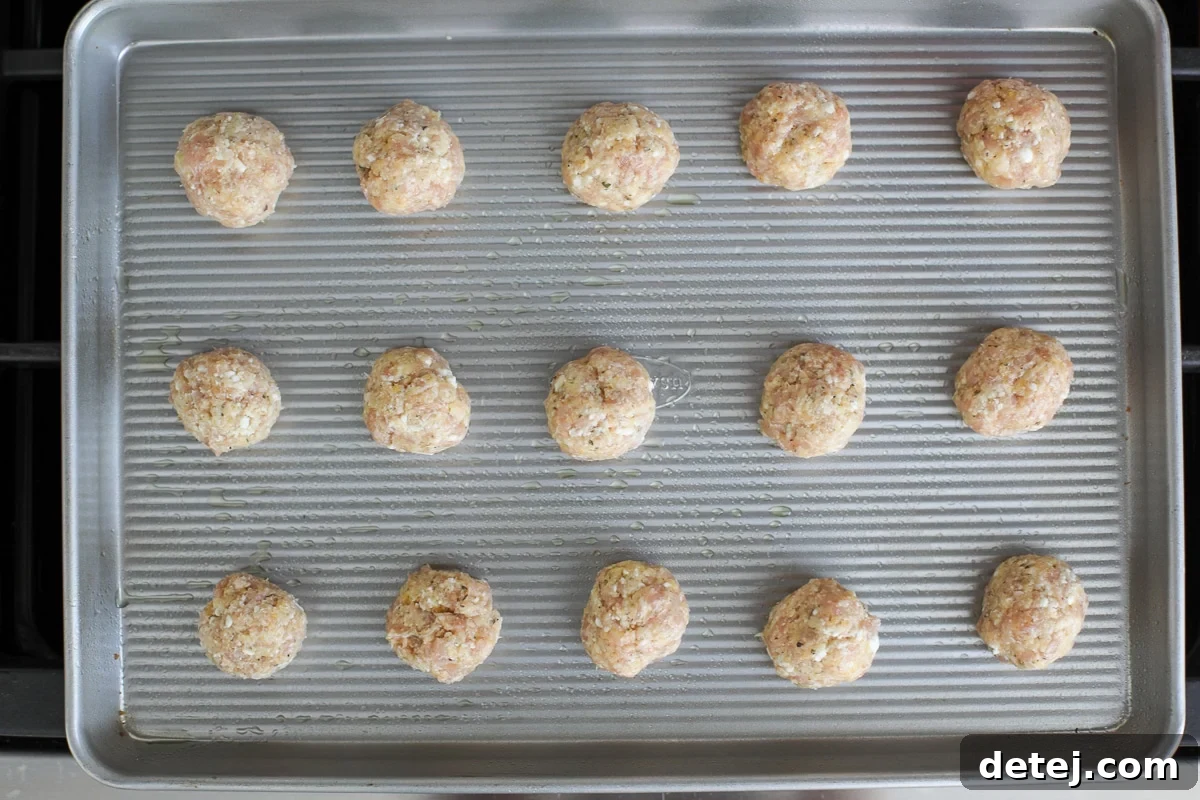 meatballs on a tray