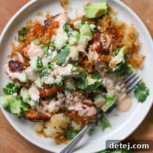 Crispy Rice Spicy Salmon Bowls.