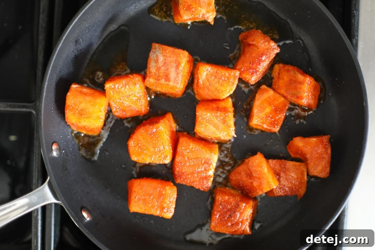 seared salmon.