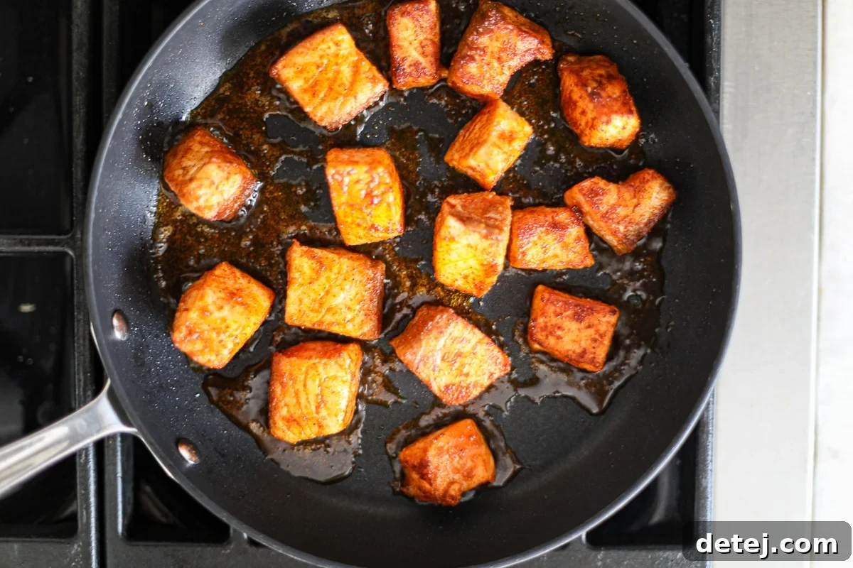 seared salmon.