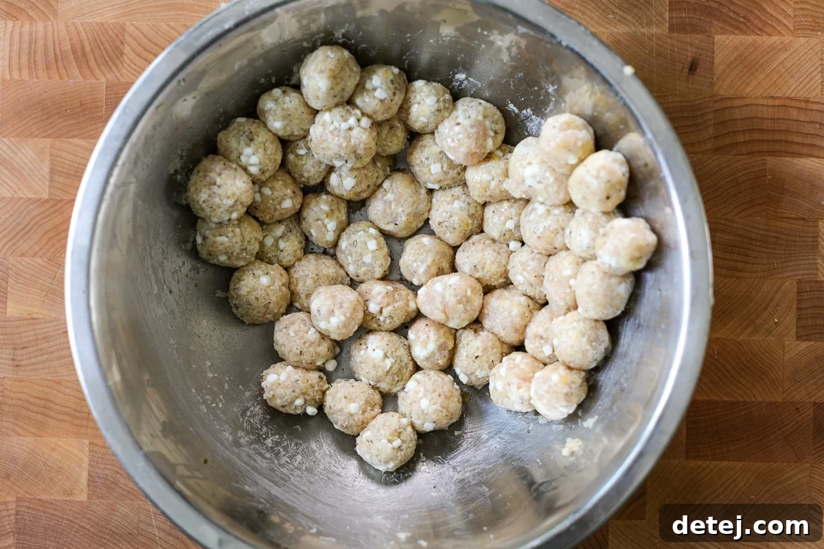 mini meatballs formed.