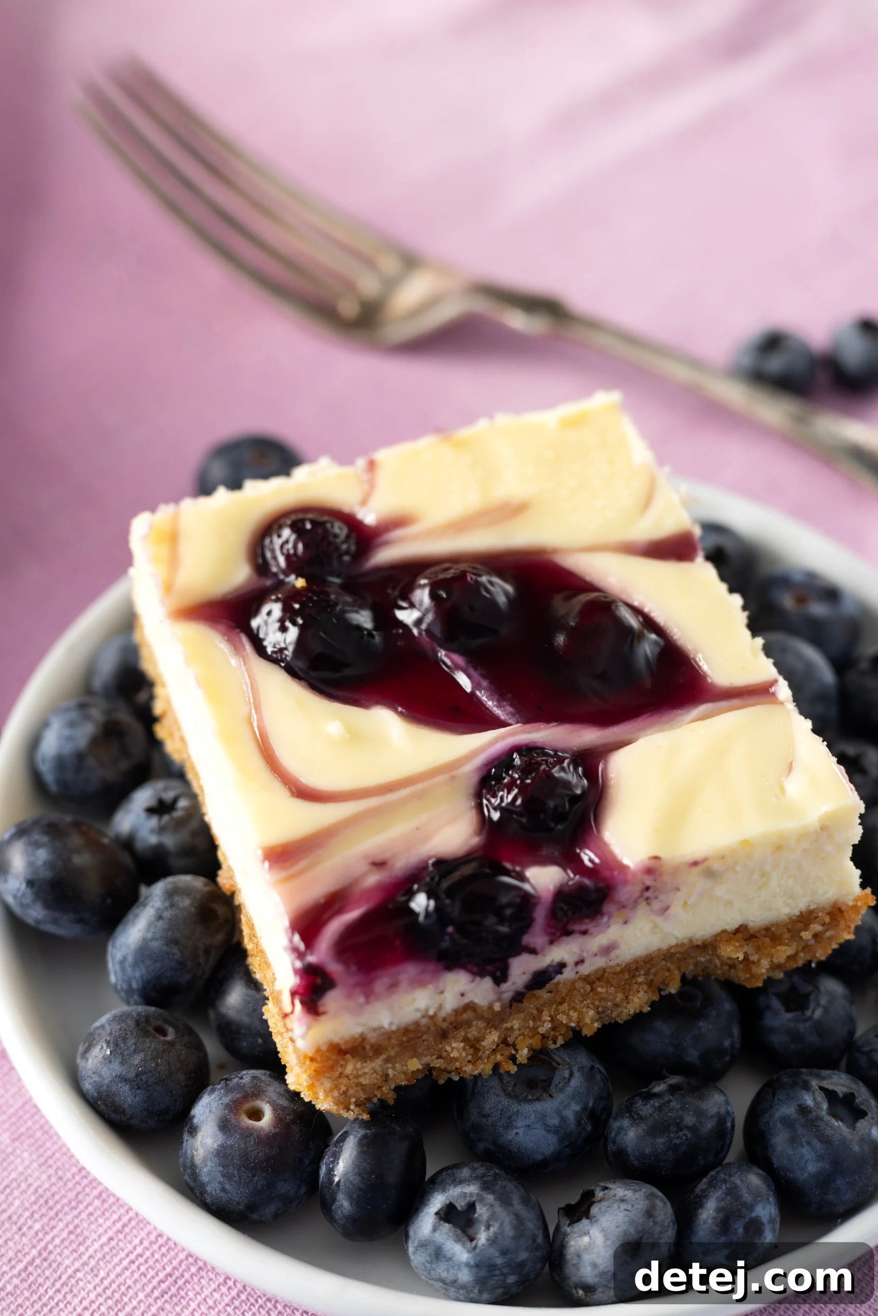 Blueberry Swirl Cheesecake Bars