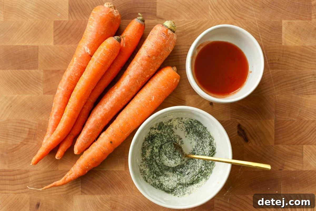 Spicy Buffalo Ranch Carrot Sticks 3 ingredients needed.