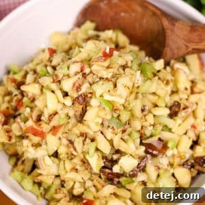 chopped apple salad in a bowl.